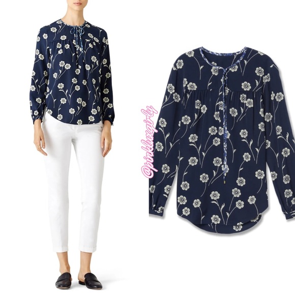 DEREK LAM Womens Black Printed Long Sleeve Tie Neck Blouse main image 0